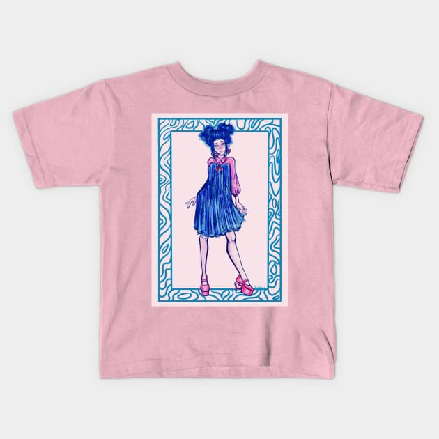 Slumber party anime girl Kids T-Shirt by CheriBeanArt